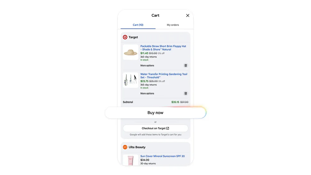 Blog shopping cart